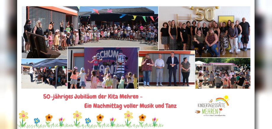 50 Jahre Kita Mehren_HP - 1 Collage mit Bildern vom Sommerfest