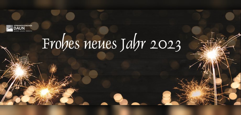 Wunderkerzen mit Schriftzug Frohes neues Jahr 2023