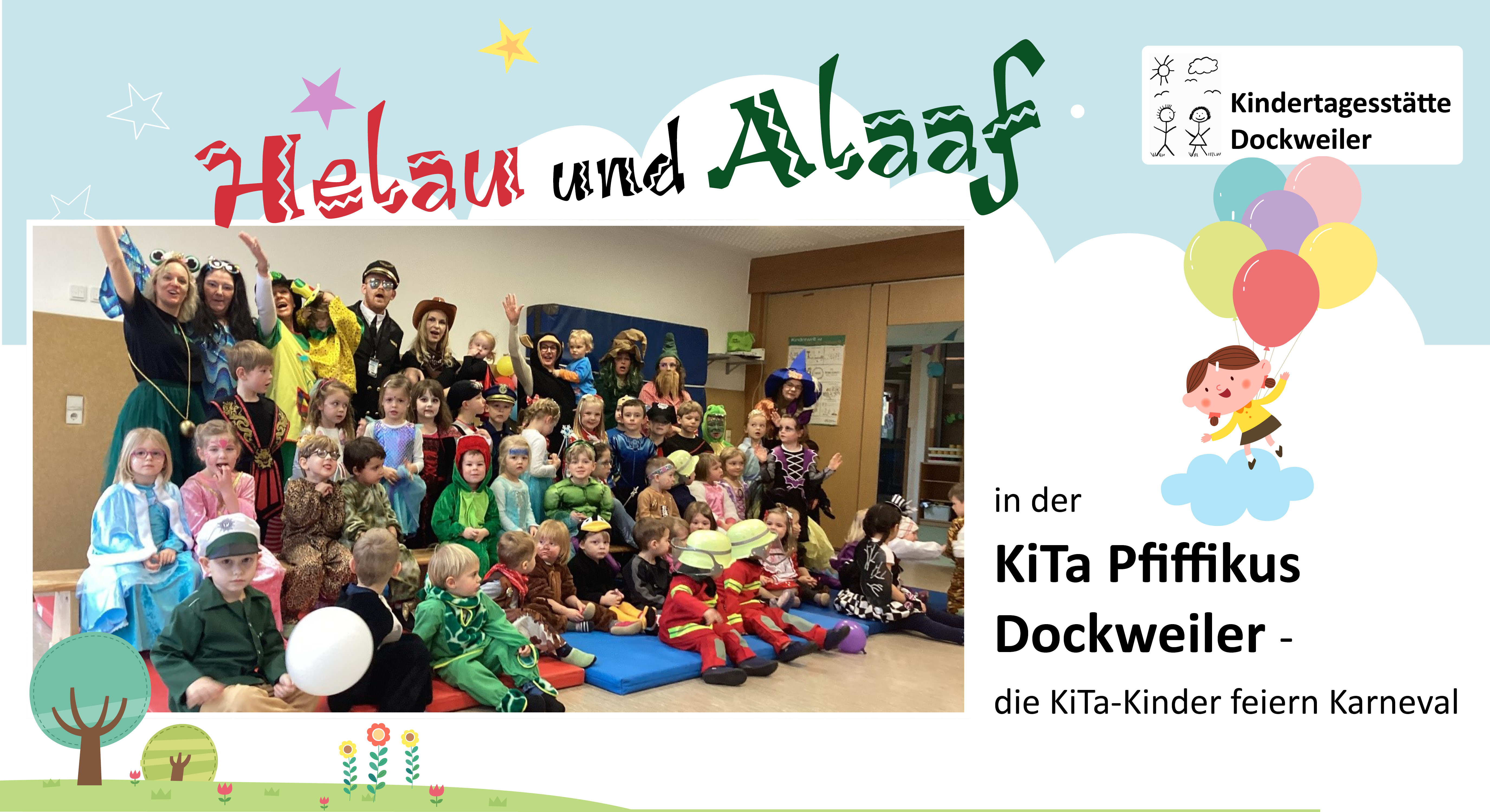 Gruppenbild verkleidete Kindergartenkinder