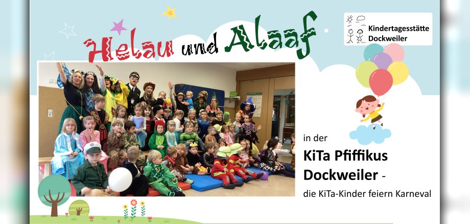 Gruppenbild verkleidete Kindergartenkinder