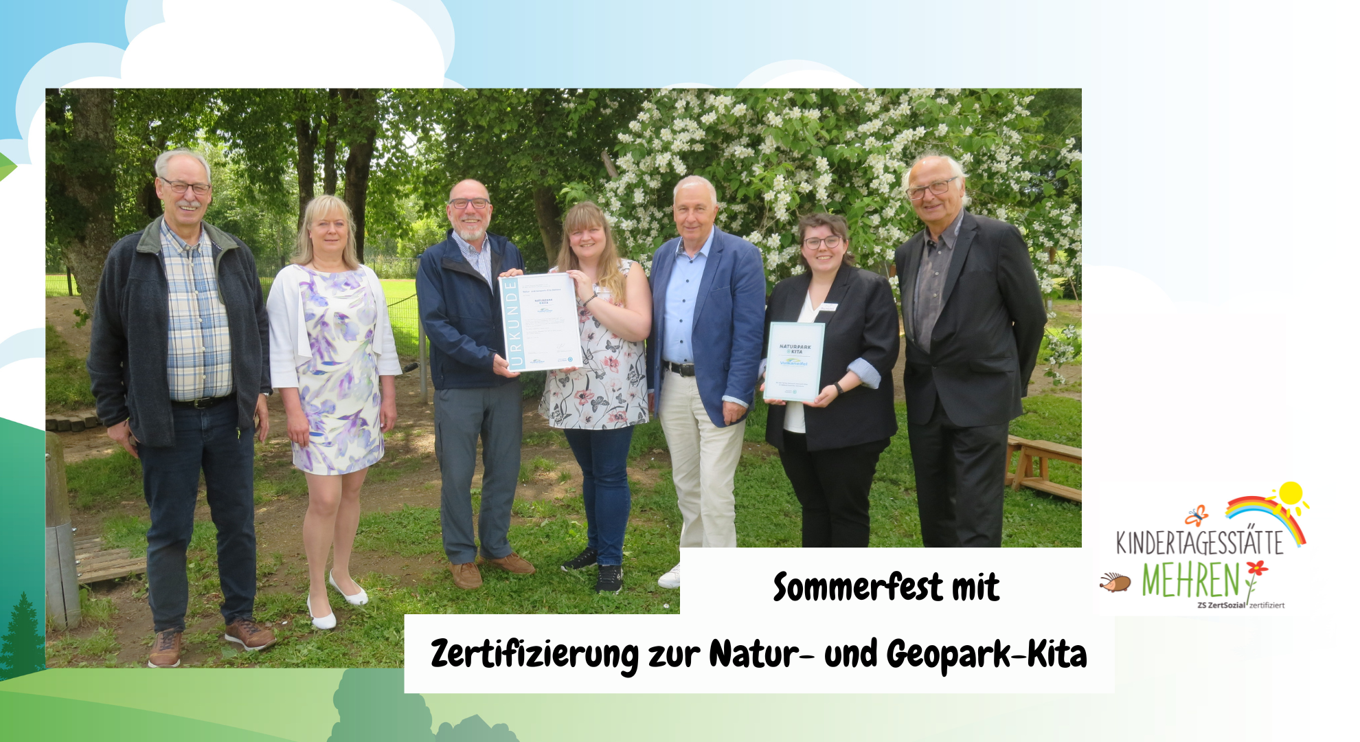 Sieben Personen mit Zerftifikat