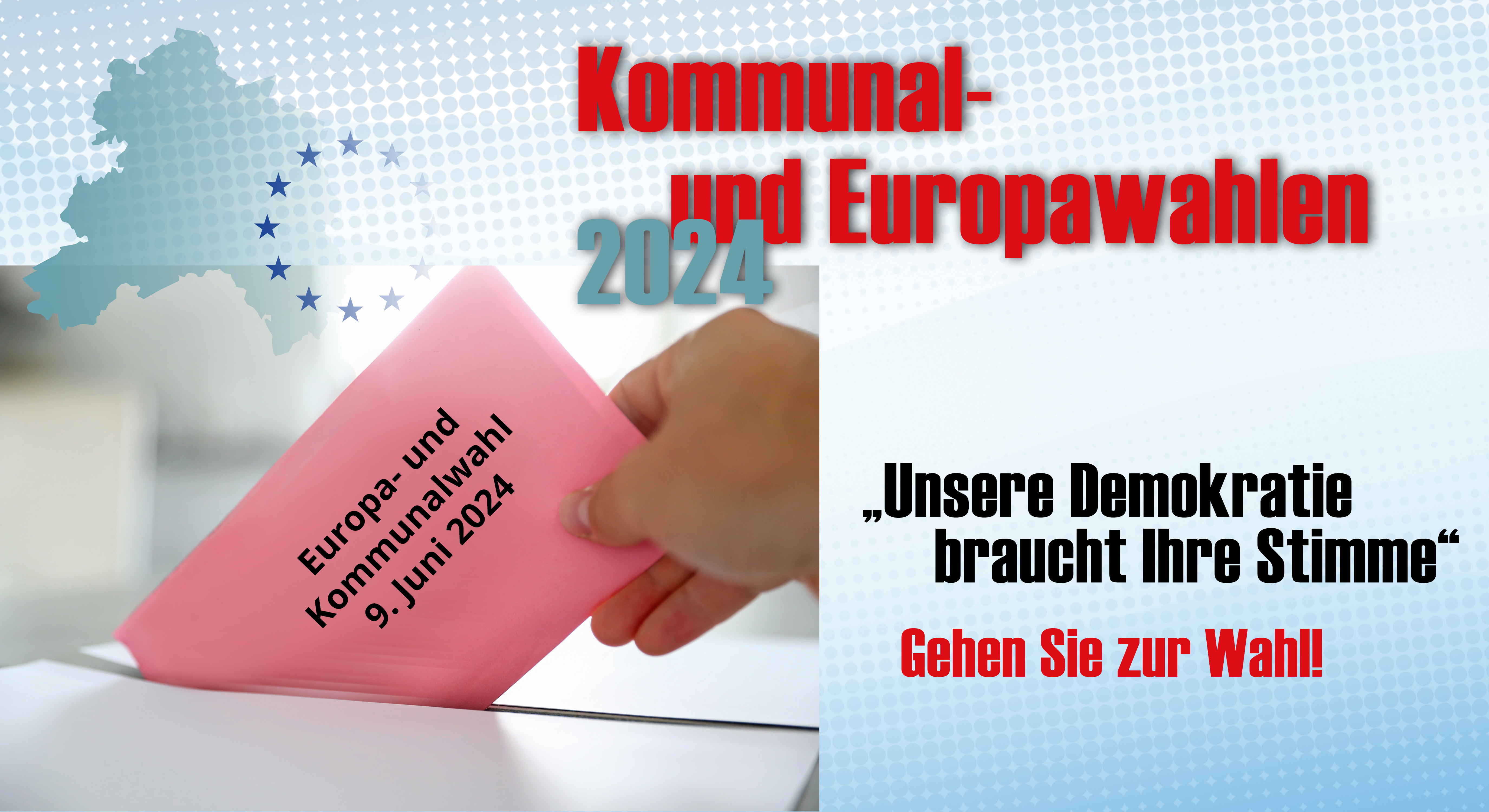 Symbolbild Wahlumschlag in Wahlurne werfen