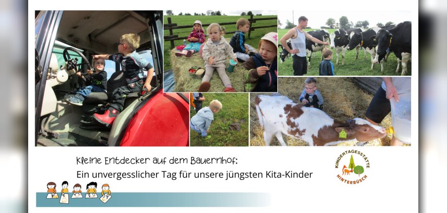 Kita Meisburg_Bauernhof_HP Collage Kinder auf dem Bauernhof