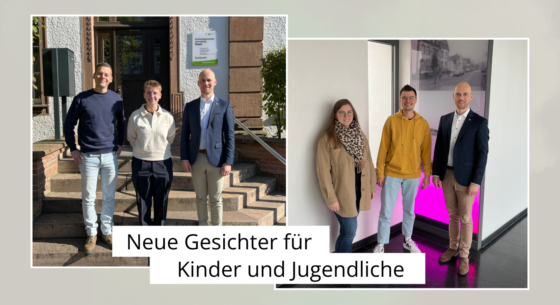 Collage von zwei Fotos mit jeweils drei Personen