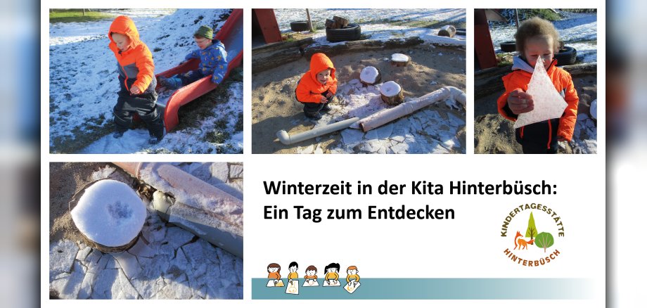 Collage Kitakinder im Schnee
