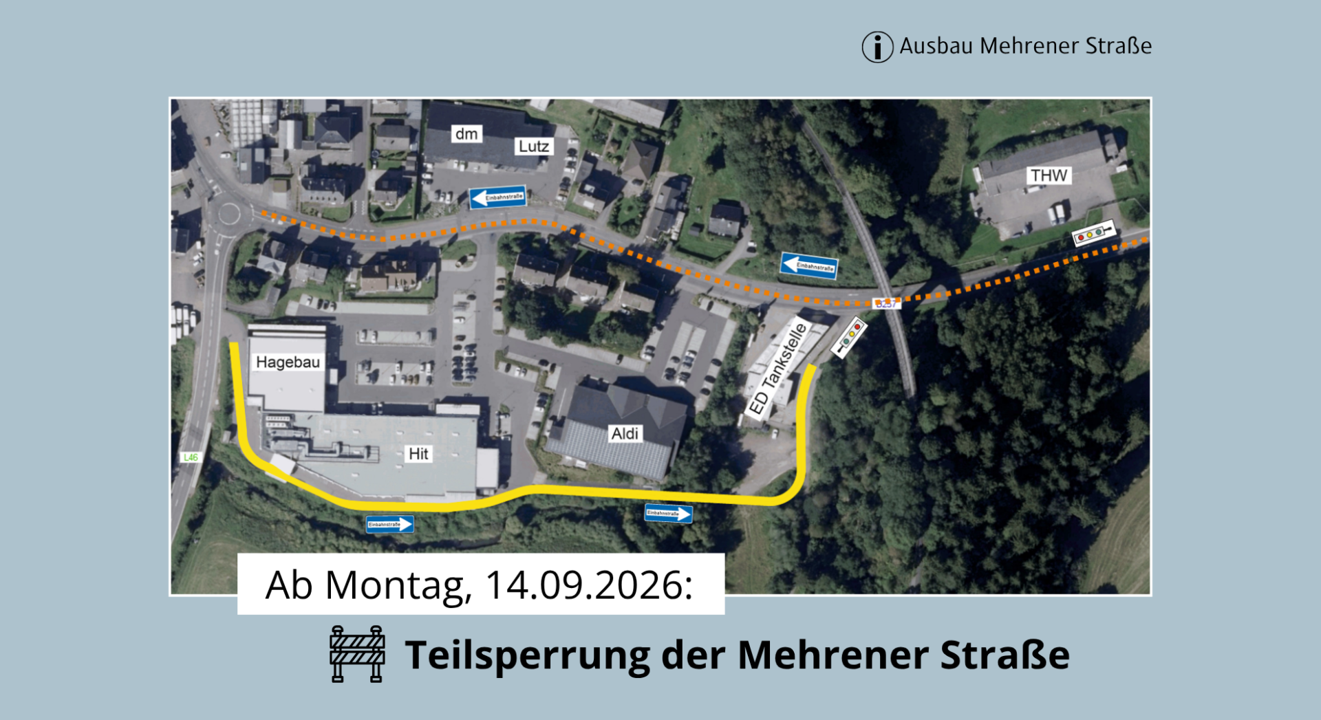 Kartenausschnitt Straßensperrung