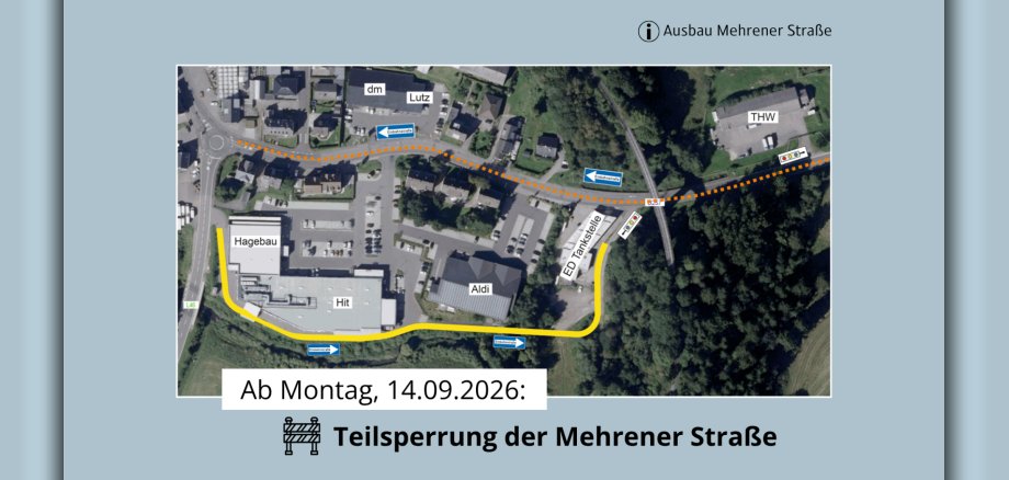 teilsperrung mehrener straße (1980 x 1080 px) - 1 Kartenausschnitt Straßensperrung