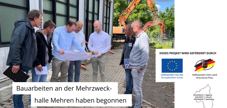 Bauarbeiten MZH gestartet - 1 Personen an Baustelle