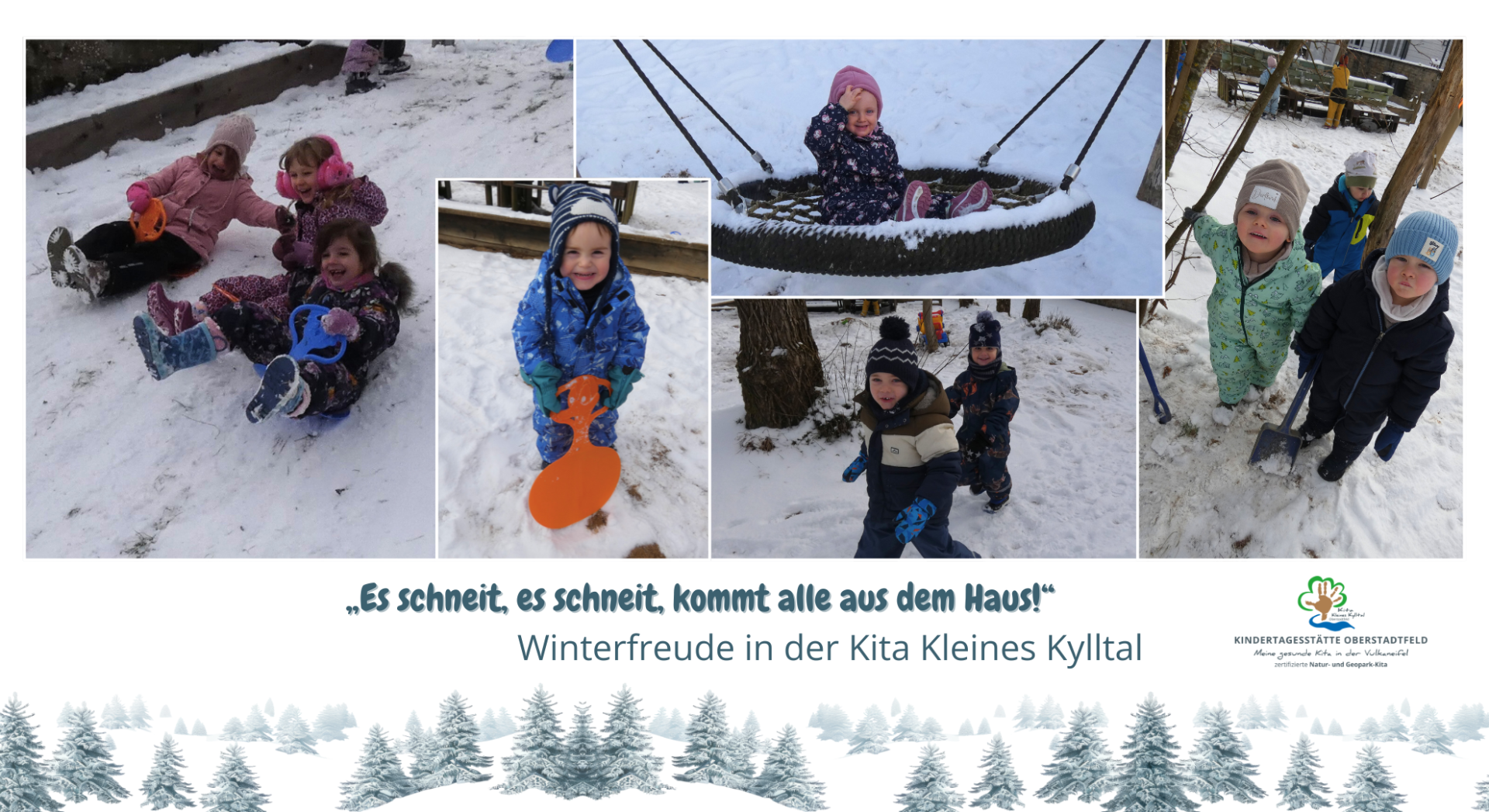 Collage Kinder im Schnee