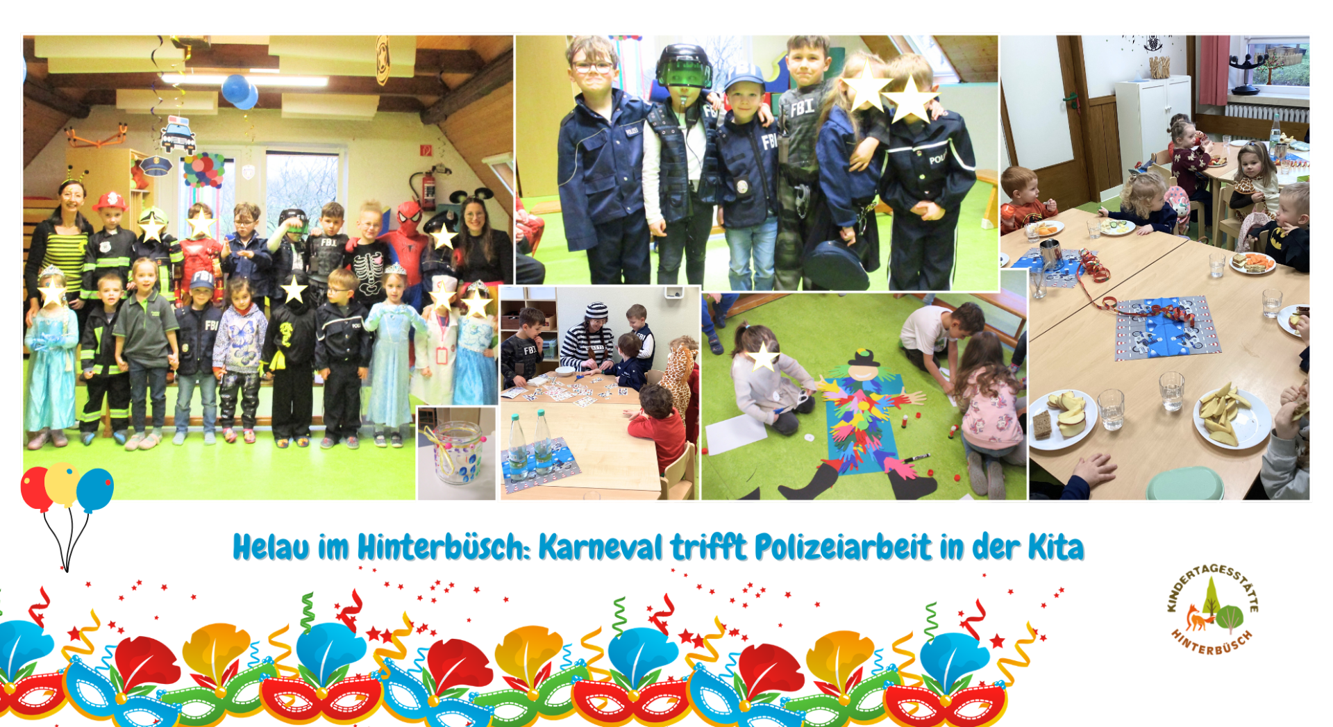 Collage Kinder an Karneval