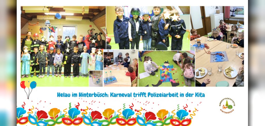 Kita Meisburg, Karneval_HP - 1 Collage Kinder an Karneval