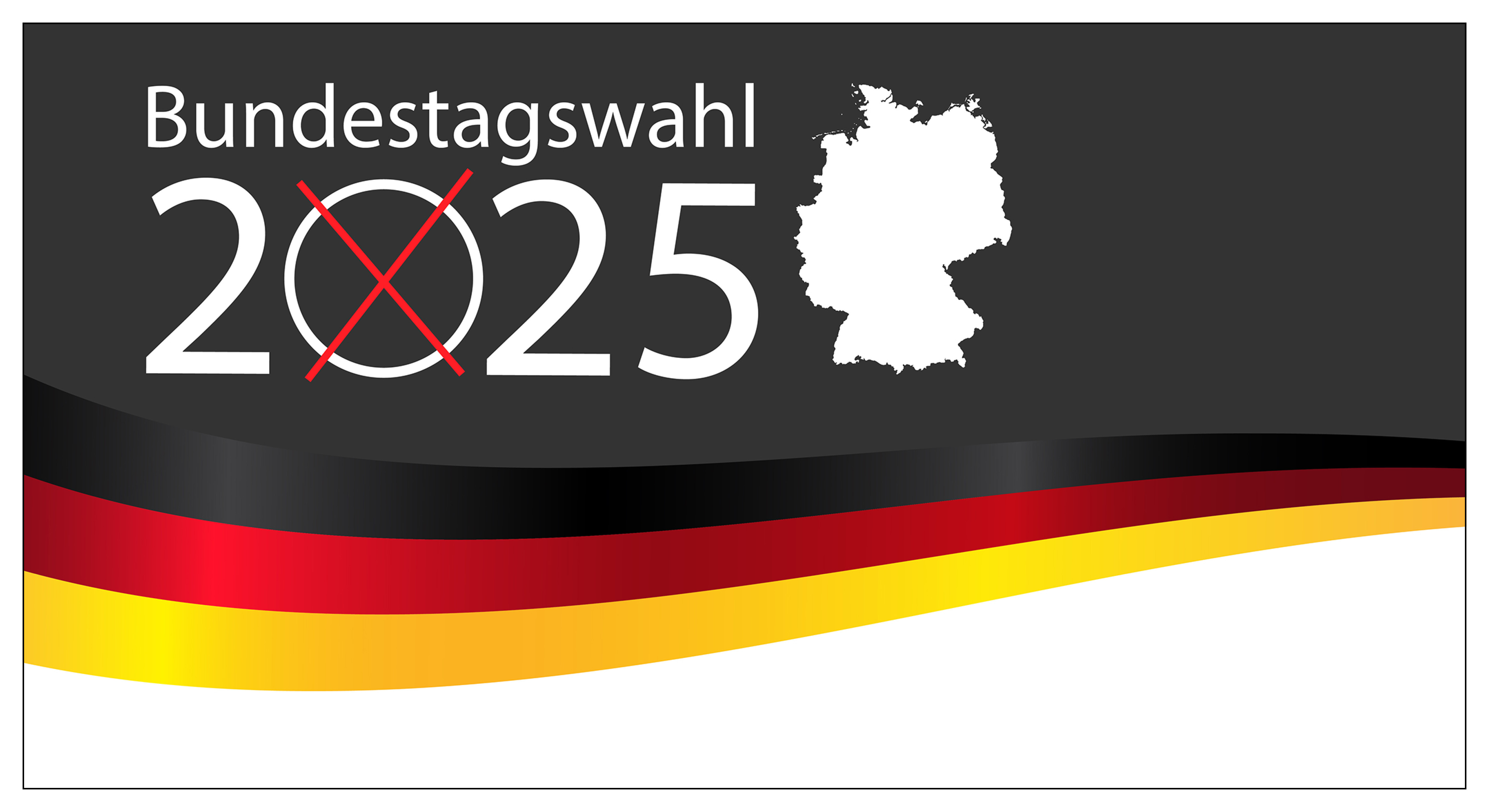 Symbolbild Bundestagswahl 2025 mit Deutschlandfahne