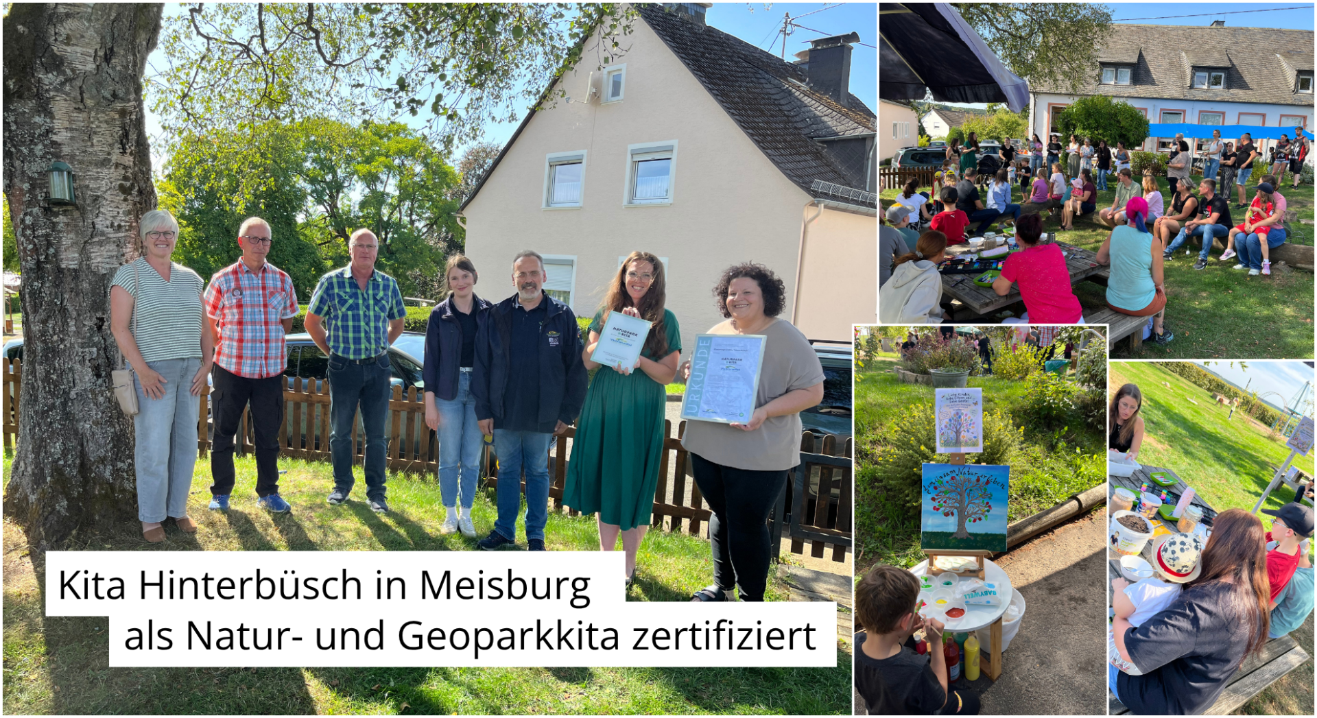 Bildercollage, Personen mit Zertifizierungsurkunde