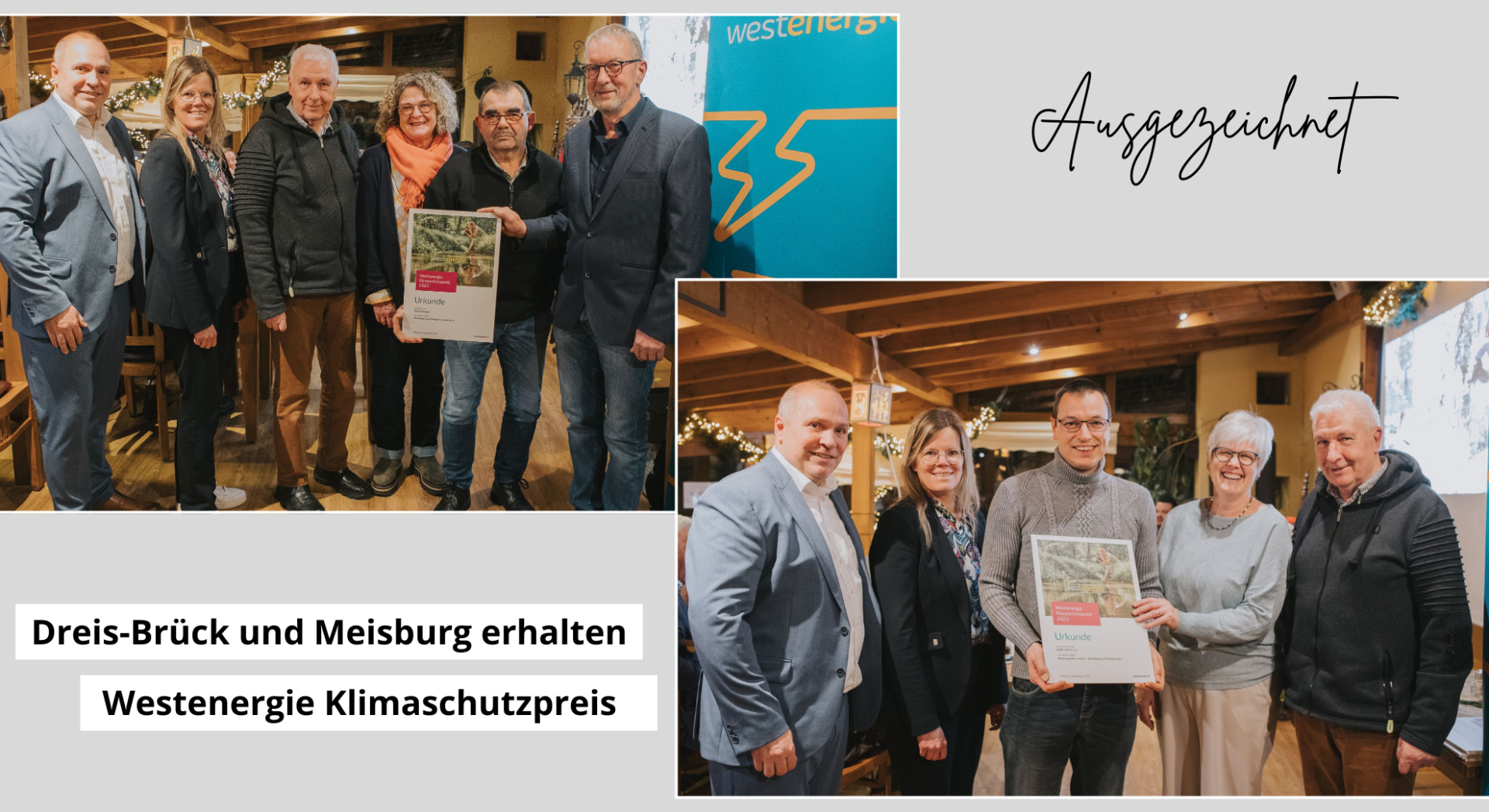 Zwei Fotos von Preisverleihung