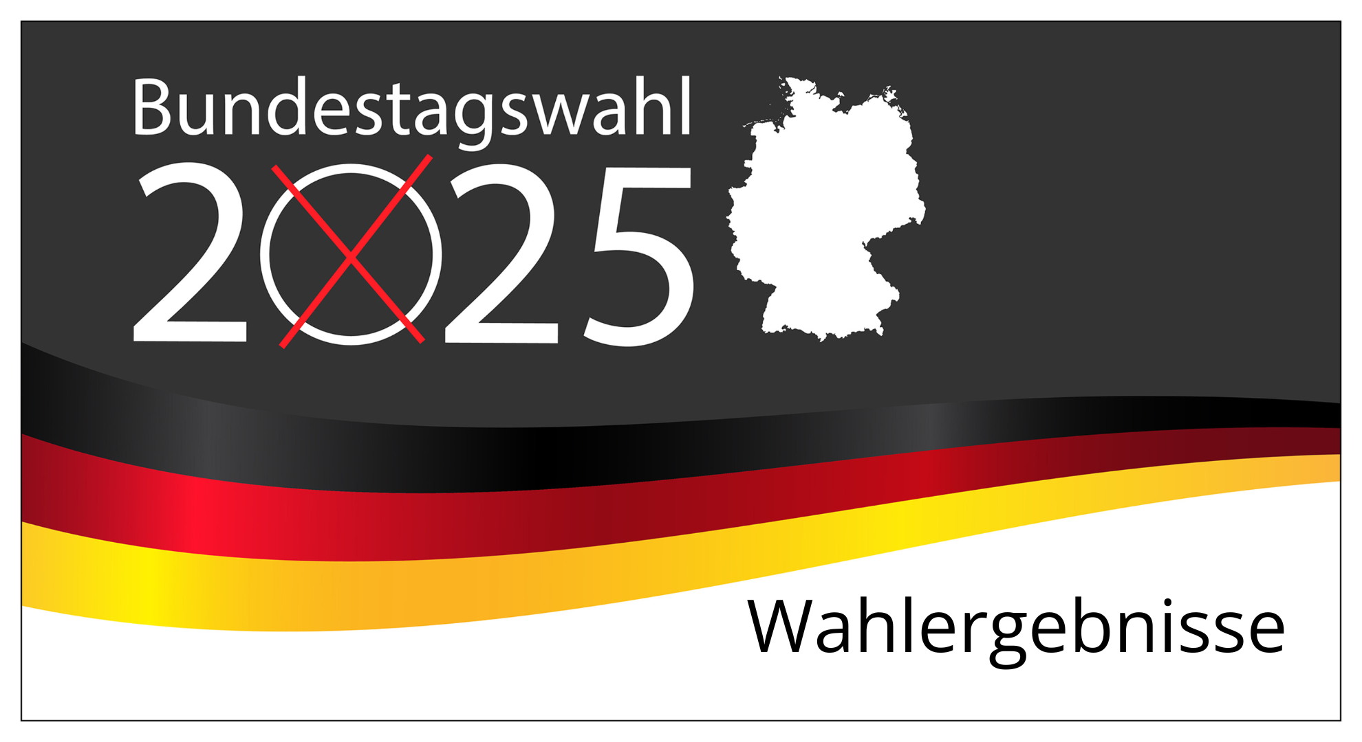 Symbolbild Bundestagswahl 2025 Wahlergebnisse mit Deutschlandfahne