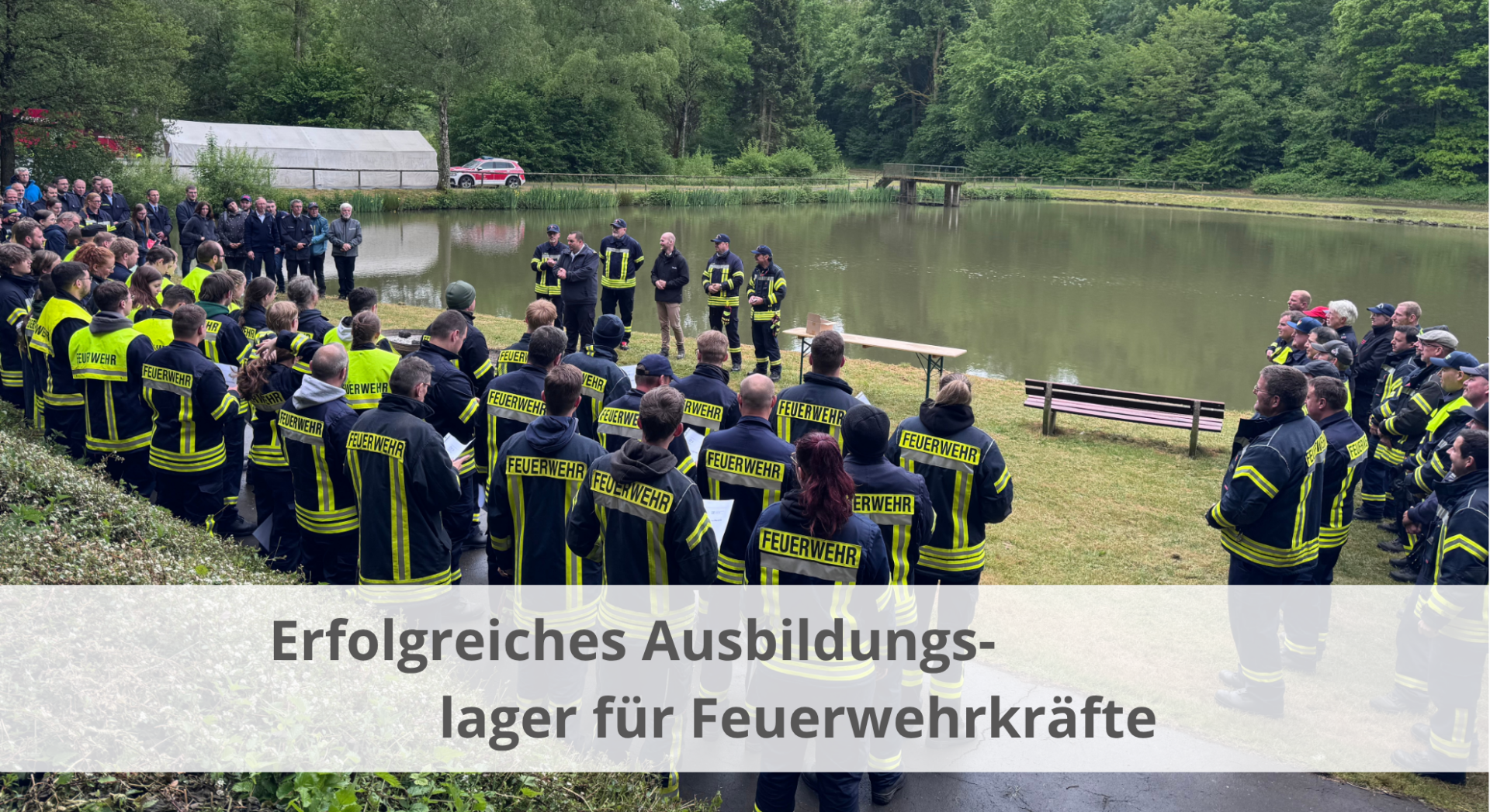 Feuerwehrkräfte am Üdersdorfer Stausee