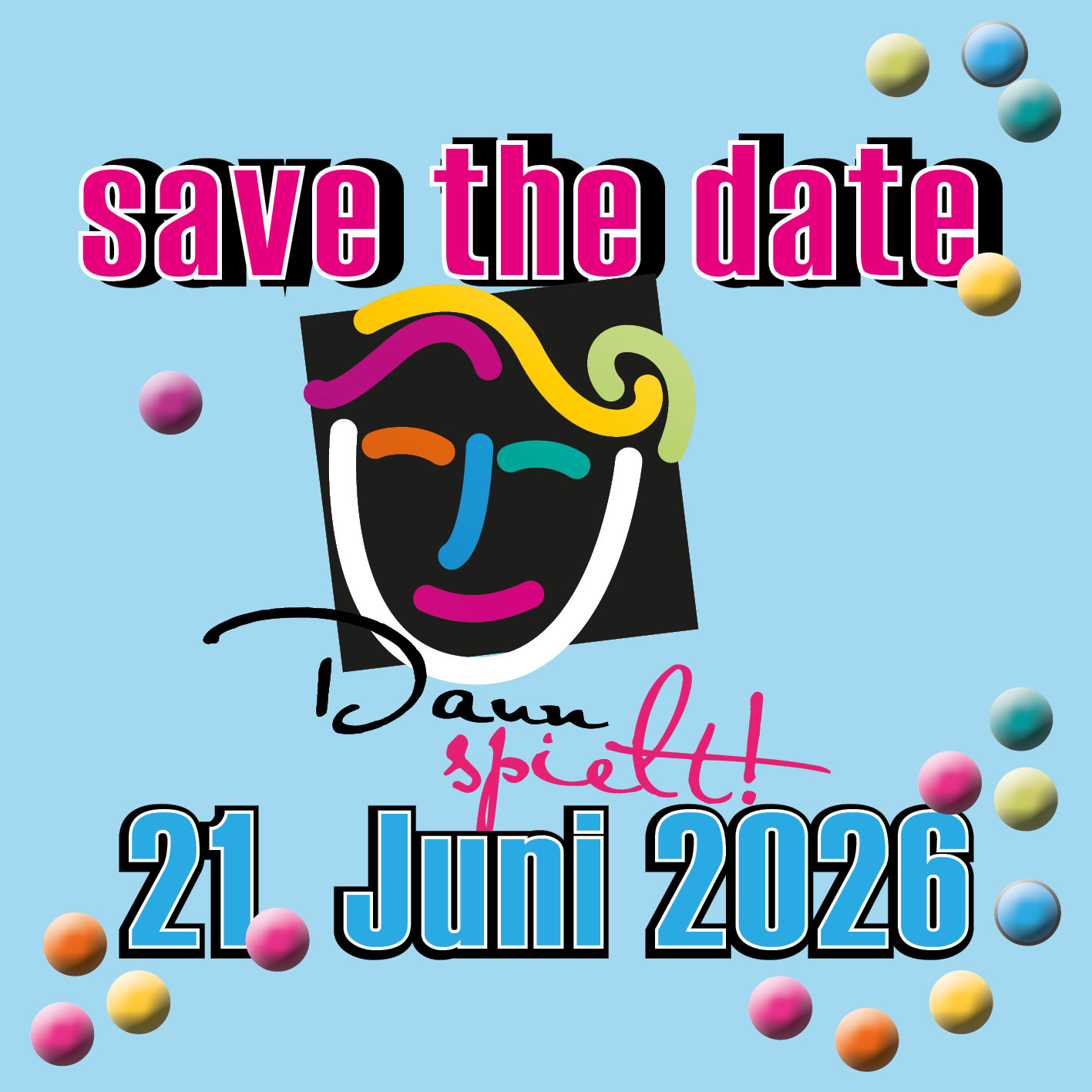 Symbolbild Daun spielt! save the date