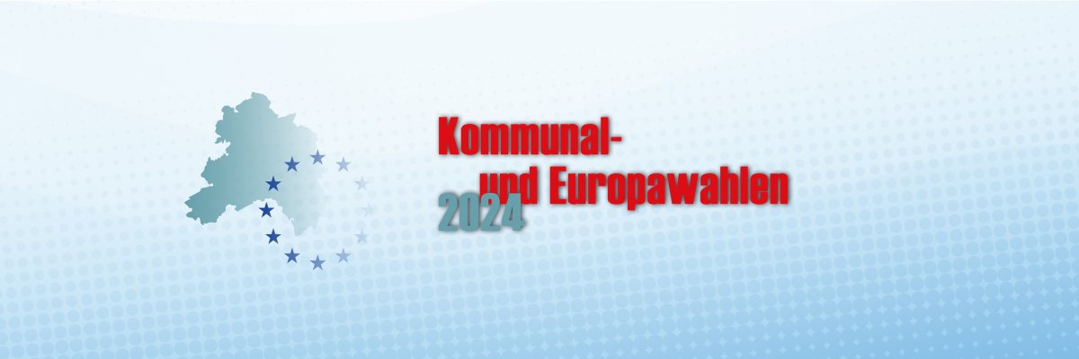 Symbolbild Kommunal- und Europawahlen 2024 mit Karte der Verbandsgemeinde und Europasternen im Hintergrund