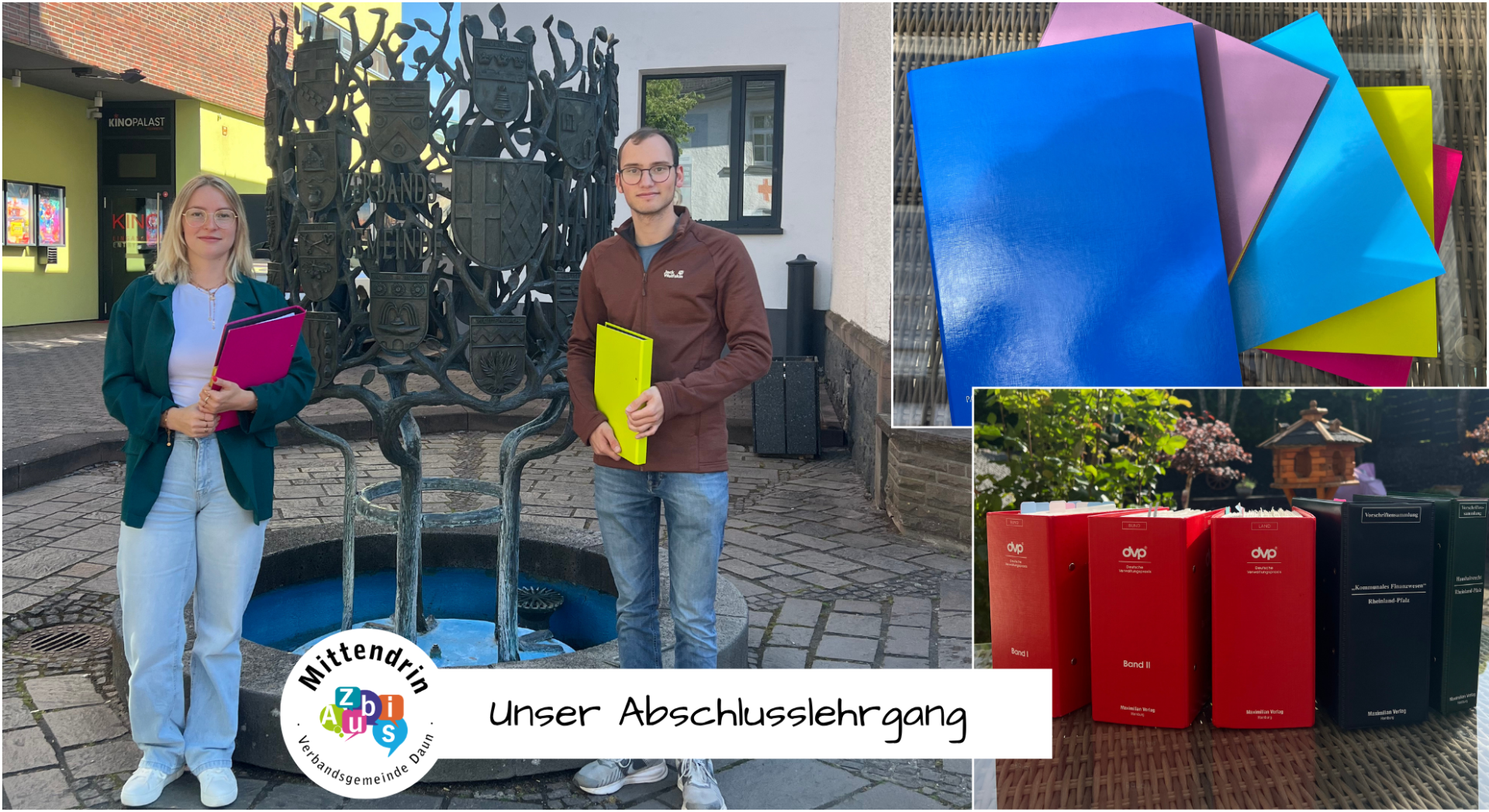 Auszubildende mit Lernmaterial