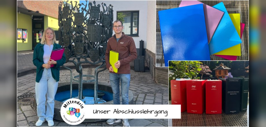 Auszubildende mit Lernmaterial